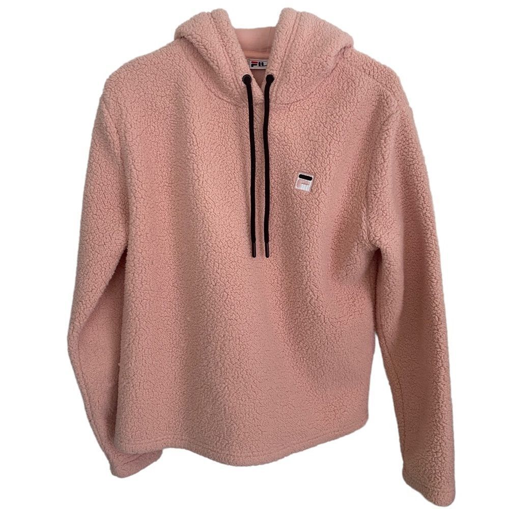 Fila Pink Fleece‎ Hooded Sweatshirt Sz M